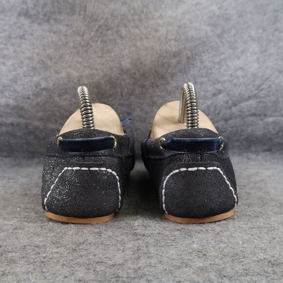 Sperry Shoes Women 6 Moccasin Flats Slip On Leather Metallic Shimmer Slipper Bow - Picture 4 of 13